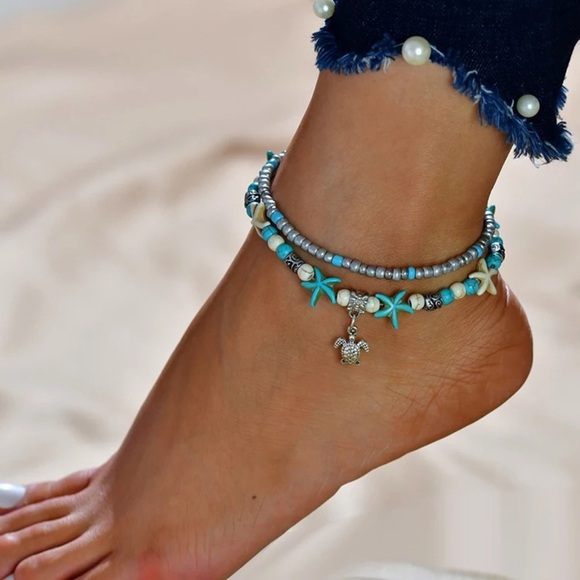 Multi Layer Anklet Leg Bracelet - Picture 1 of 5